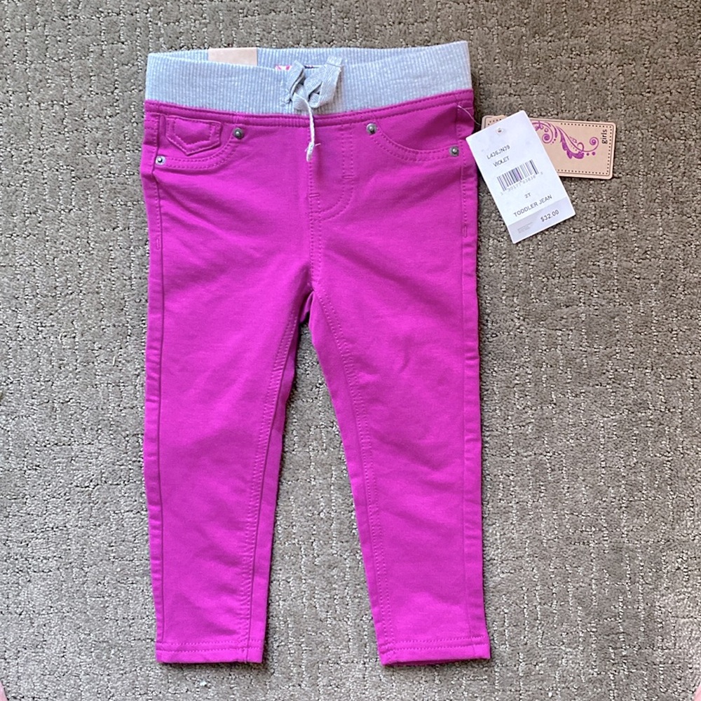 NWT Lee girls 2T skinny leg, super stretch cotton knit jean in bright violet